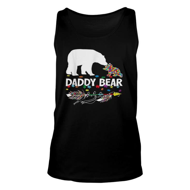 Cute Daddy Bear Autism Awareness  Autistic Family Unisex Tank Top