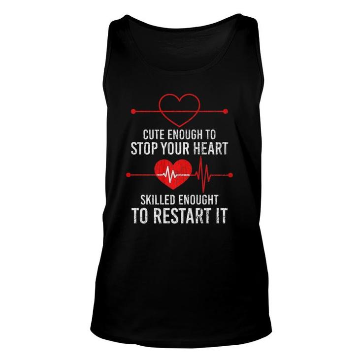 Cute Enough To Stop Your Heart Skilled Enough Graphic Premium Tank Top