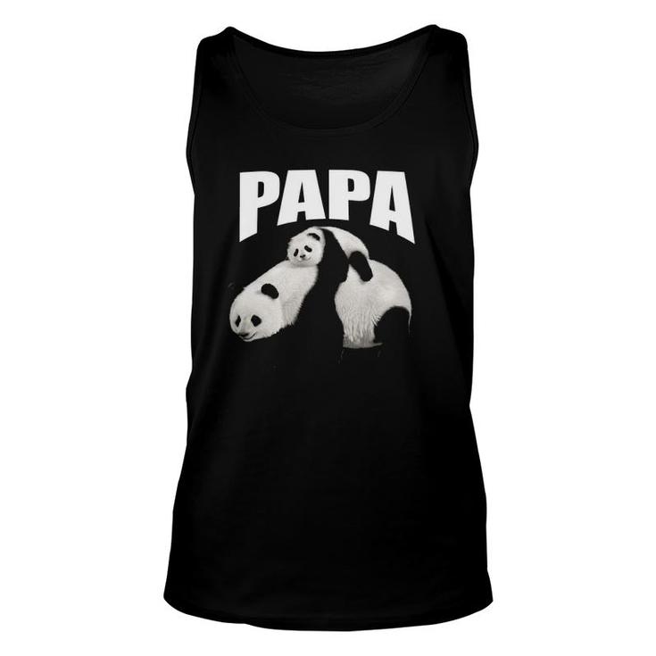 Cute Graphic Design Panda Papa Bear Dad Unisex Tank Top