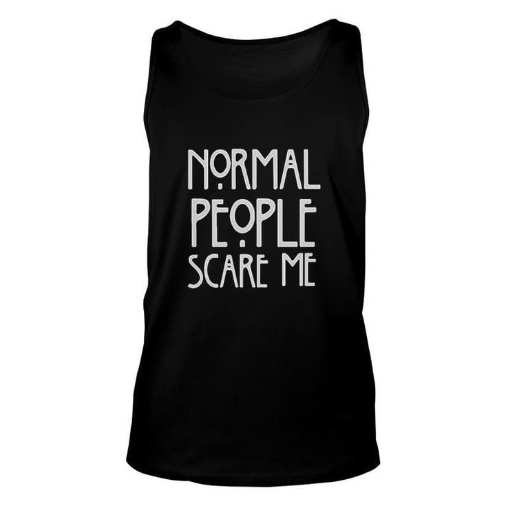 Cute Graphic Normal People Scare Unisex Tank Top