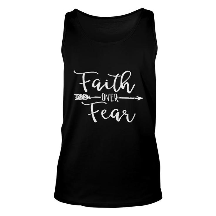Cute Juniors Graphic Faith Over Fear Unisex Tank Top
