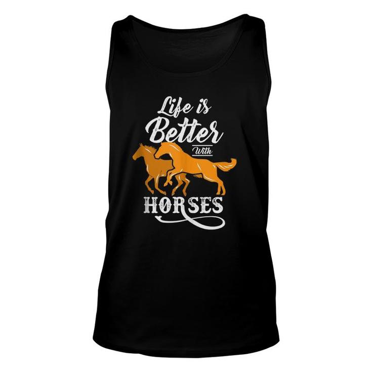Cute Life Is Better With Horses  Unisex Tank Top