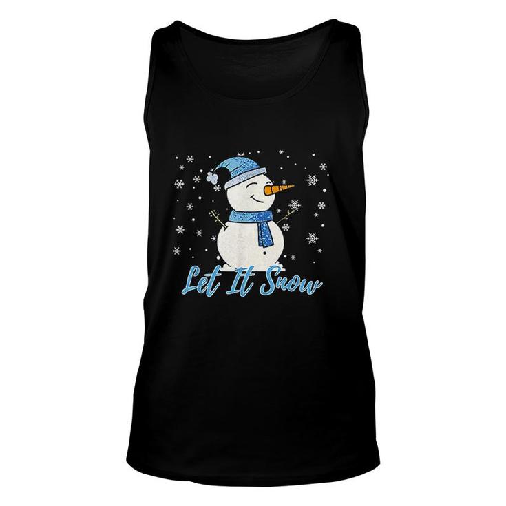 Cute Snowman Let It Snow Christmas Holiday Unisex Tank Top