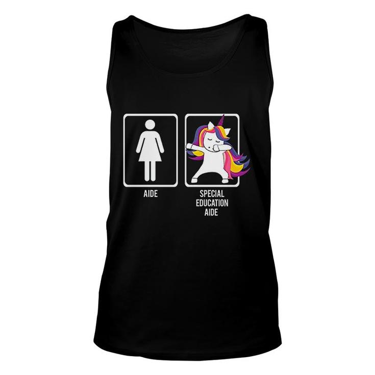 Dabbing Unicorn Special Education Aide Thank You Gift Unisex Tank Top