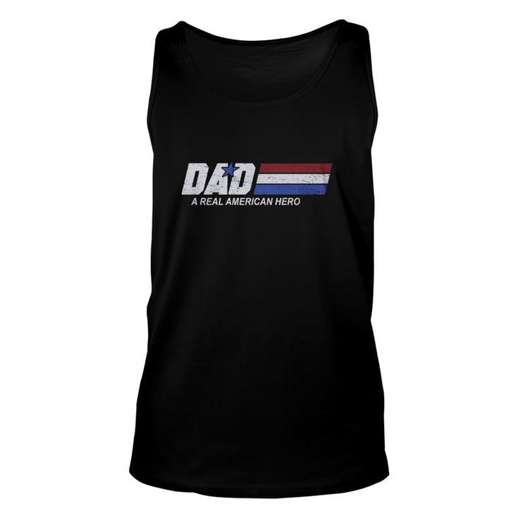 Dad A Real American Hero Father's Day Retro Vintage Unisex Tank Top