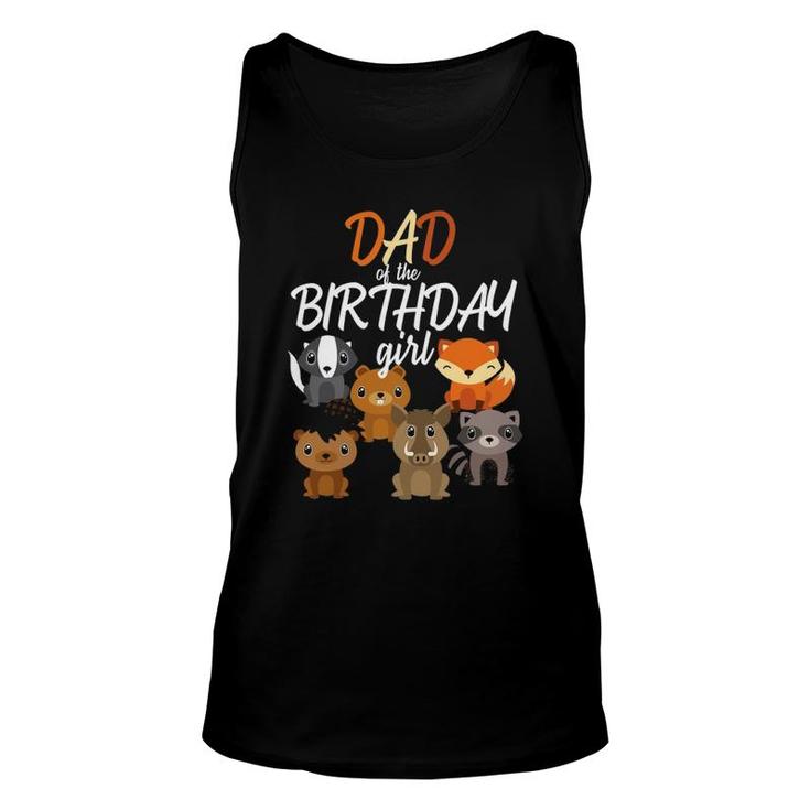 Dad Of The Birthday Girl Woodland Bday Party Matching Tank Top