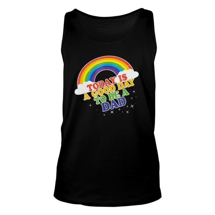 Dad For Men Baby Announcement Rainbow Fathers Gift Unisex Tank Top
