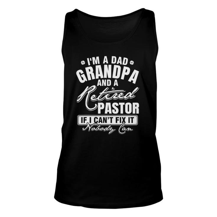 Mens Dad Grandpa And A Retired Pastor Xmas Father's Day Tank Top
