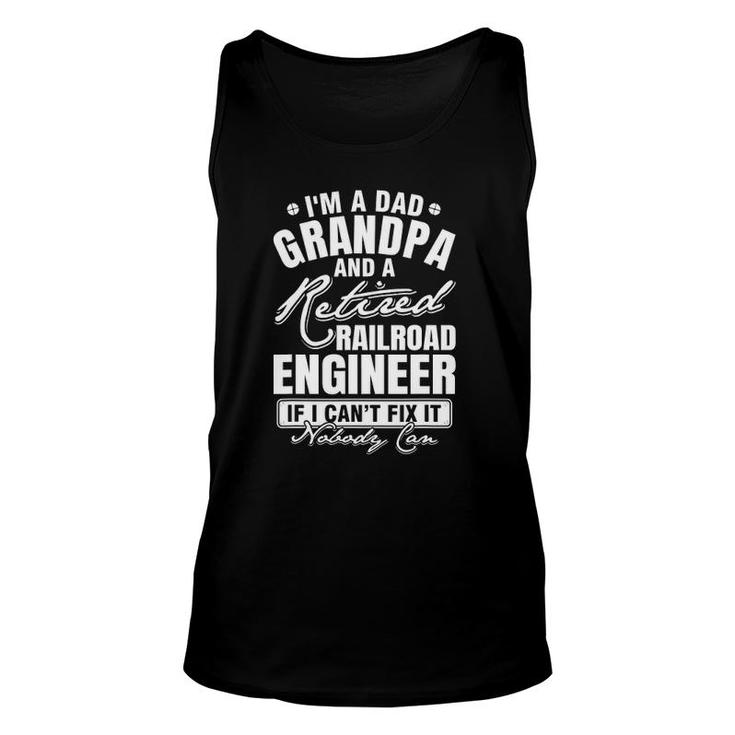 Mens Dad Grandpa And A Retired Railroad Engineer Father's Day Tank Top