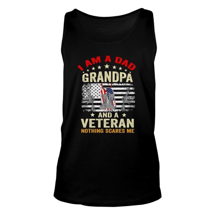 I Am A Dad Grandpa And A Veteran Veterans Day Usa Flag Tank Top