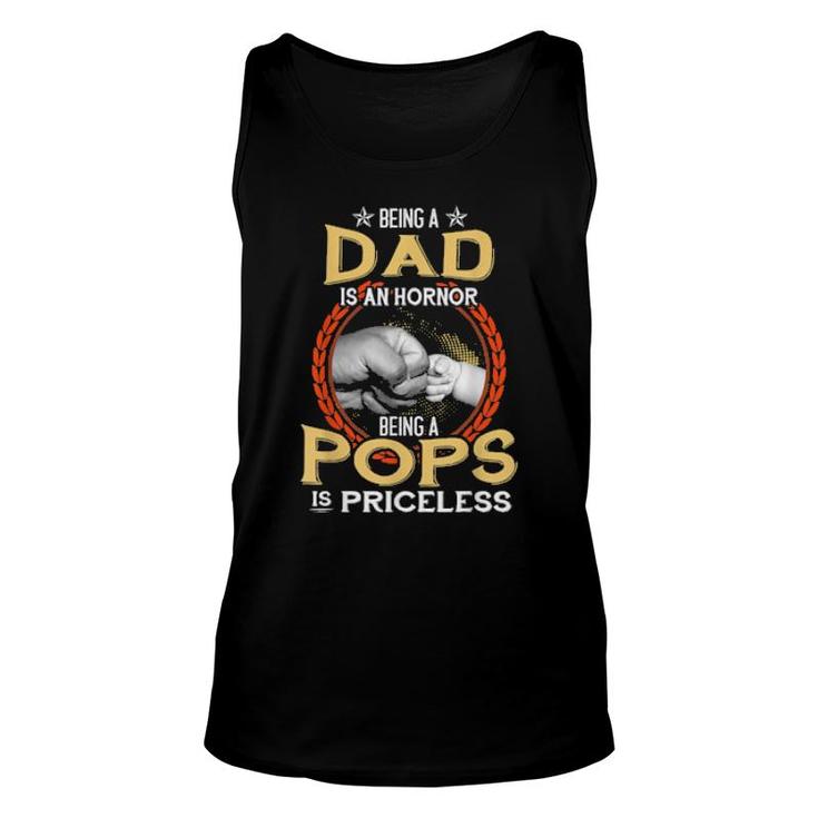Mens Being A Dad Is An Honor Being A Pops Is Priceless Vintage Tank Top