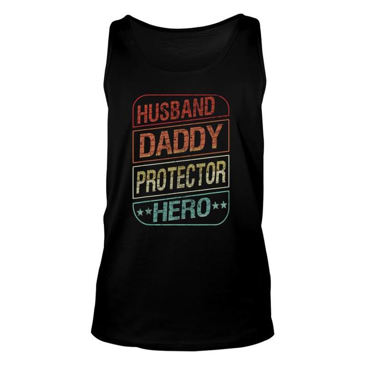 Dad Husband Daddy Protector Hero Fathers Day Mens Tank Top