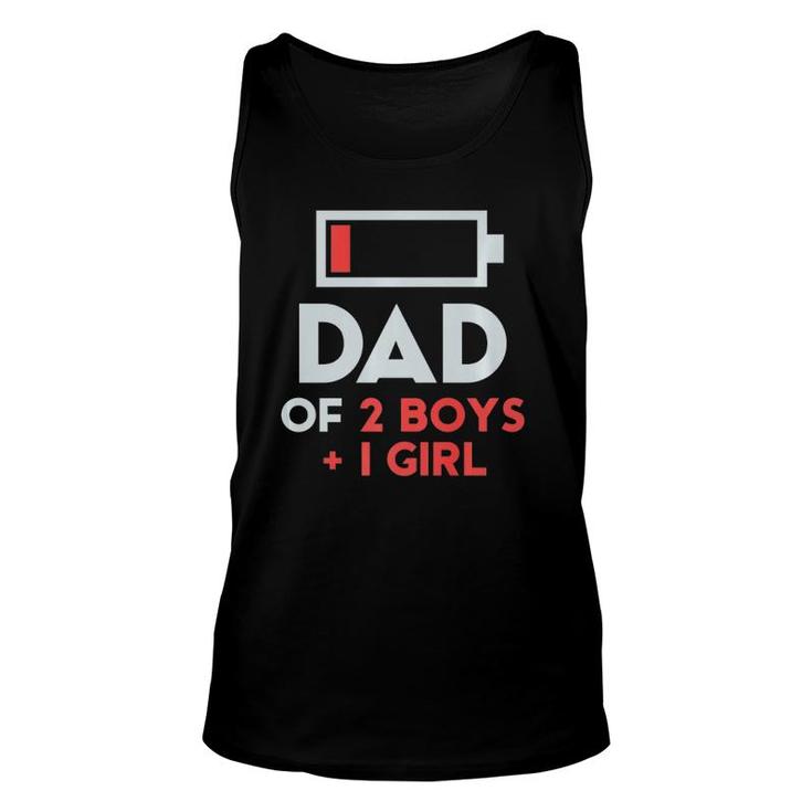 Dad Of 2 Boys 1 Girl  Father's Day Gift Daughter Son Tee Unisex Tank Top