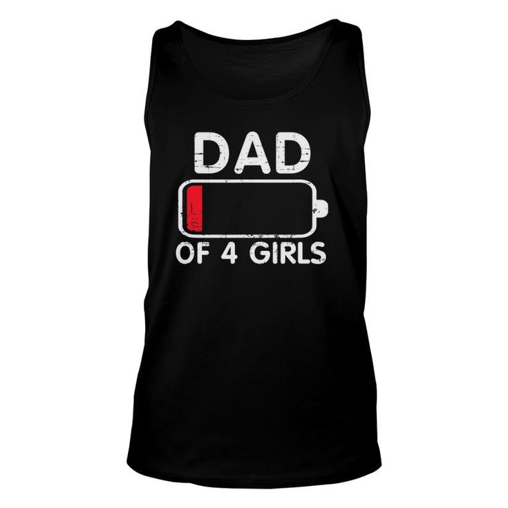 Dad Of 4 Girls Low Battery Unisex Tank Top