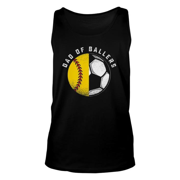 Dad Of Ballers Father Son Softball Soccer Player Coach Gift Unisex Tank Top