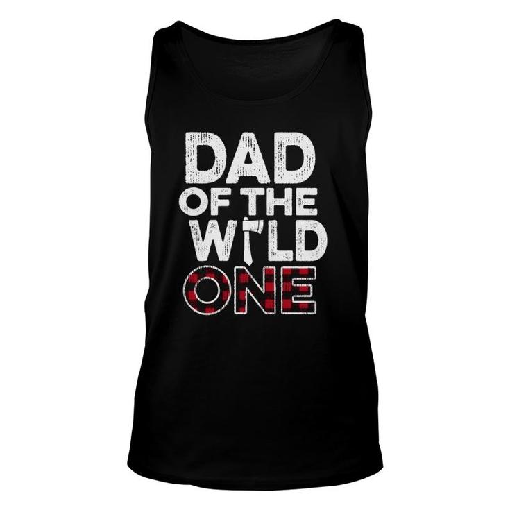 Dad Of The Wild One Lumberjack First Birthday Baby Shower Unisex Tank Top