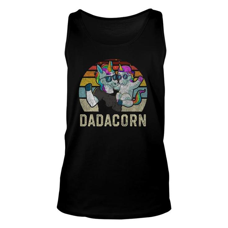 Dadacorn Unicorn Dad Papa Retro Vintage Father's Day Gift Unisex Tank Top