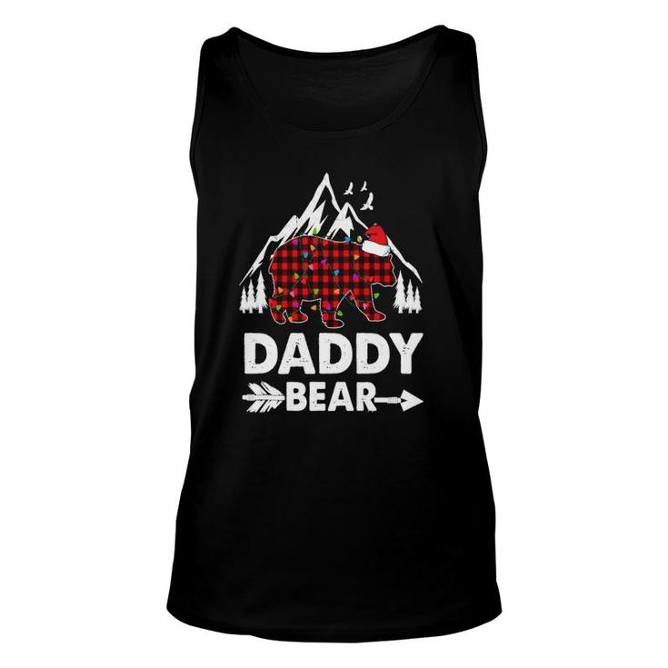 Daddy Bear  Red Buffalo Plaid Daddy Bear Pajama Unisex Tank Top