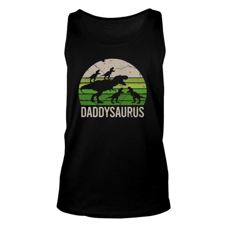 Daddy Dinosaur Funny Dad Daddysaurus Four Kids Gift Unisex Tank Top