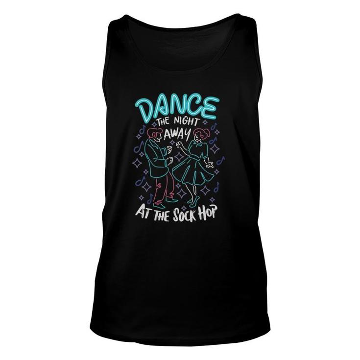 Womens Dance The Night Away Sock Hop Theme Party 1950S Costume 50S V Neck Tank Top