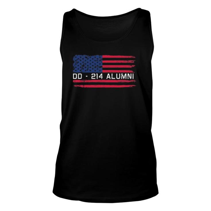 Dd-214 Proud Alumni Military Veteran Retired Served Flag Unisex Tank Top