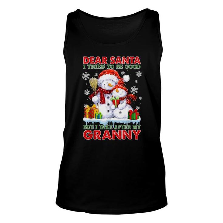 Dear Santa I Tried To Be Good But I Take After My Granny  Unisex Tank Top