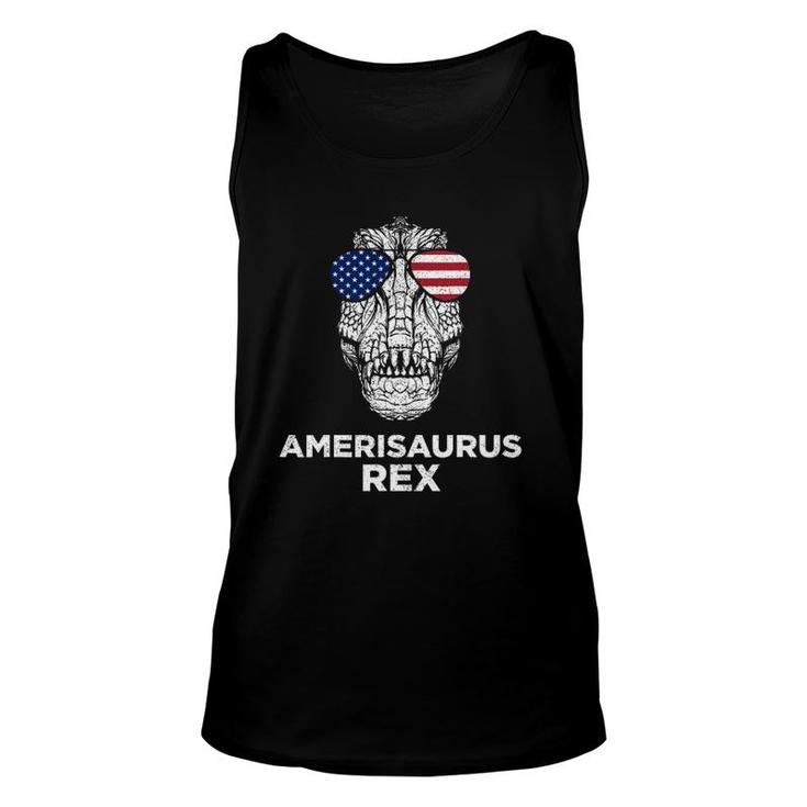 Dinosaur 4Th Of July Amerisaurusrex American Flag Glasses Unisex Tank Top