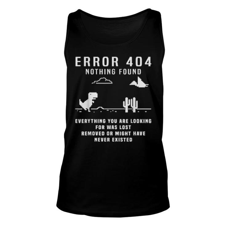 Dinosaur Error 404 Nothing Found Code Halloween 2021  Unisex Tank Top