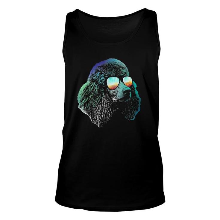 Disco Groovy Poodle With Sunglasses Unisex Tank Top