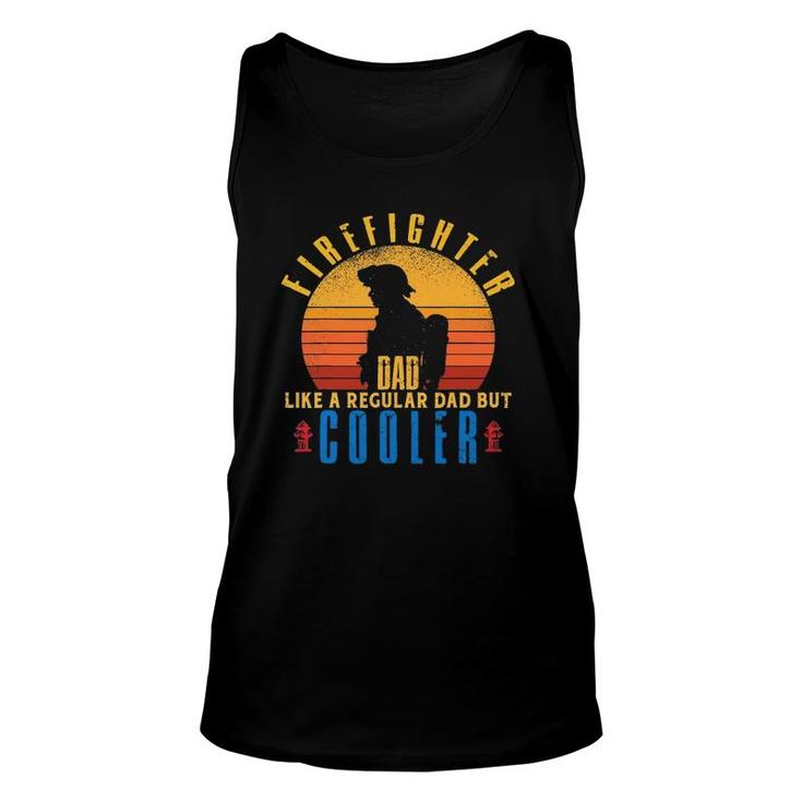 Distressed Firefighter Dad Men Father's Day Fireman Unisex Tank Top