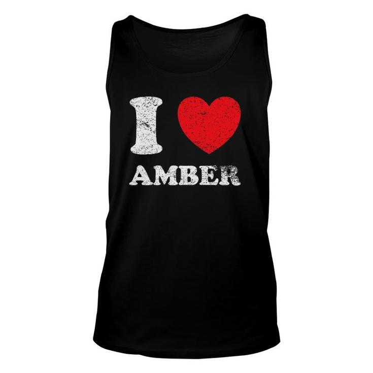 Distressed Grunge Worn Out Style I Love Amber Unisex Tank Top