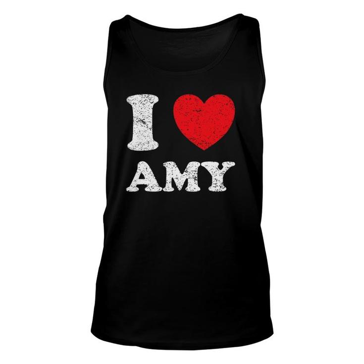 Distressed Grunge Worn Out Style I Love Amy Unisex Tank Top