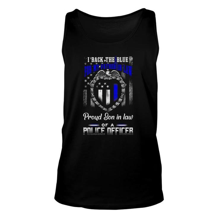 Distressed I Back The Blue Line For My Father In Law Unisex Tank Top