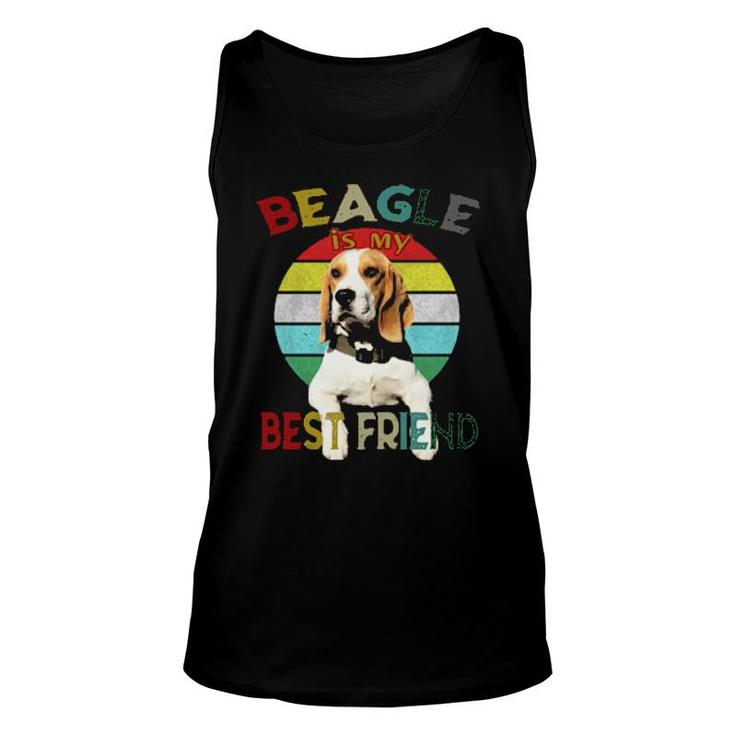 Dog Beagle Is My Best Friend Vintage Retro Color Relaxed Fit 99 Paws Tank Top