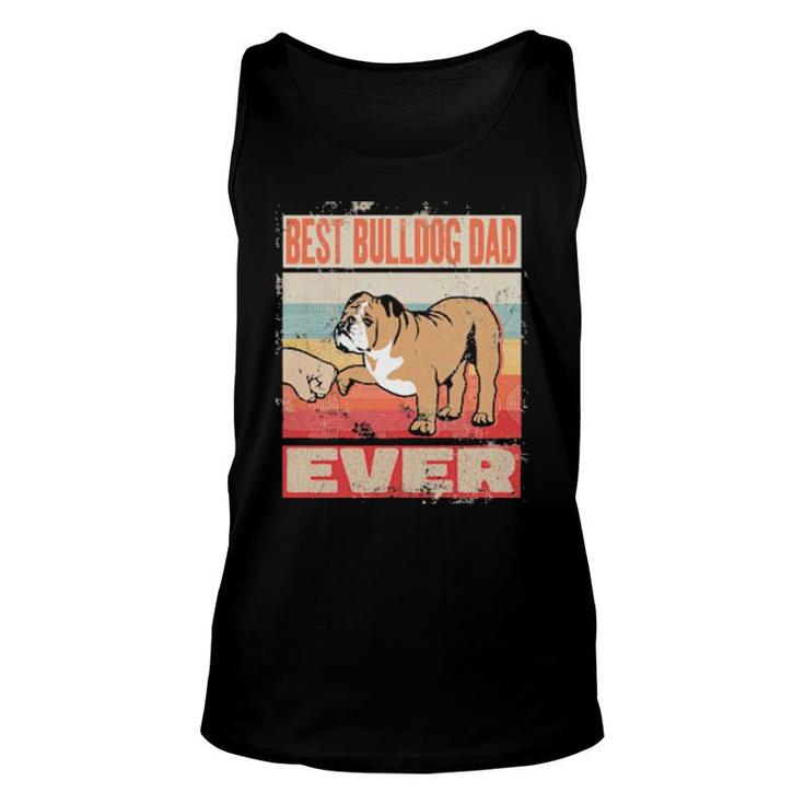 Dog Best Bulldog Dad Ever Retro Vintage Fathers Day 141 Paws Tank Top