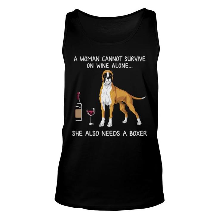 Dog Boxer And Wine Funny Dog447 Paws Unisex Tank Top