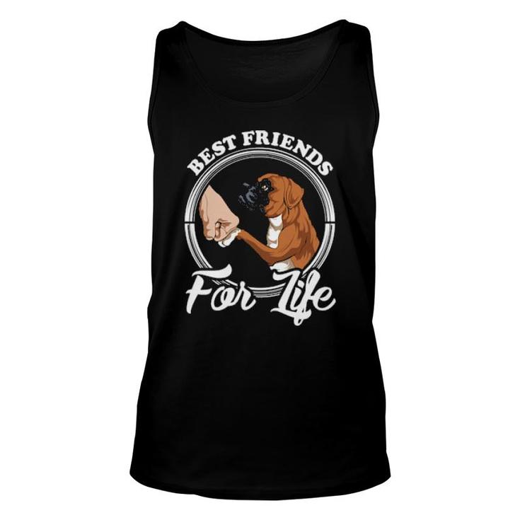Dog Boxer Dog Lover Design Best Friends For Life 172 Paws Unisex Tank Top