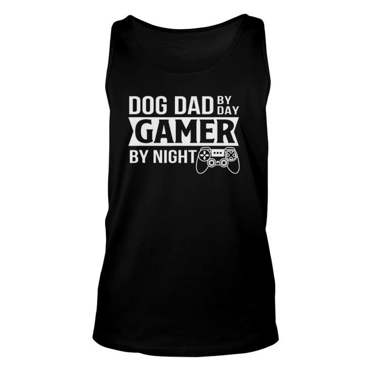 Mens Dog Dad By Day Gamer By Night Dog Dad Gamer Gaming Tank Top