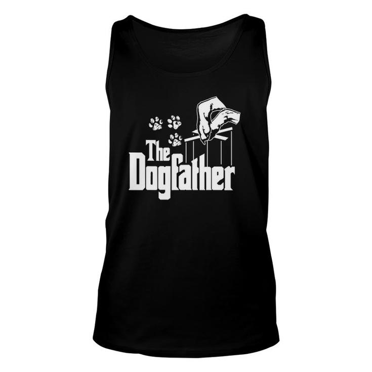 Dog-Father Dad Papa Puppy Paw Print Funny Father's Day Gift Unisex Tank Top