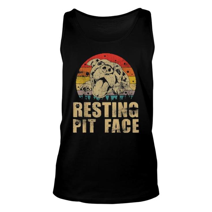 Dog Funny Pitbull Resting Pit Face 105 Paws Unisex Tank Top