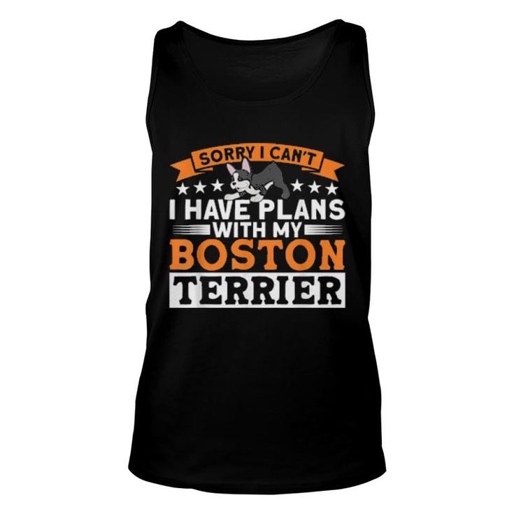 Dog I Have Plans With My Boston Terrier Dog Dad  Unisex Tank Top