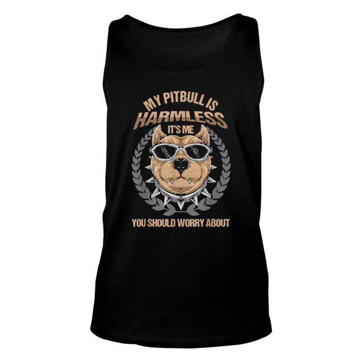 Dog Pittie Owner Dog Lover Pitties My Pitbull Is Harmless 258 Paws Tank Top