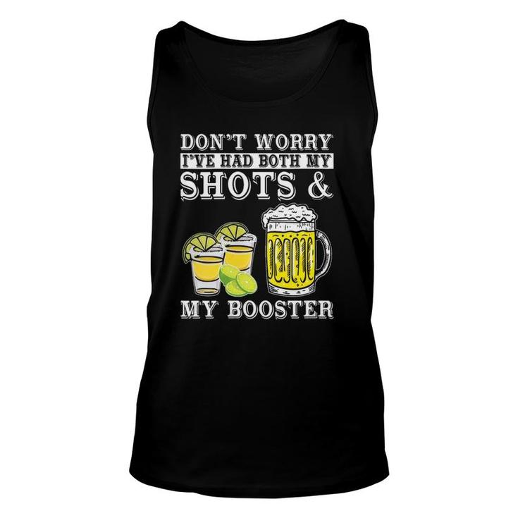 Womens Don't Worry I've Had Both My Shots And Booster Drinking Team Tank Top