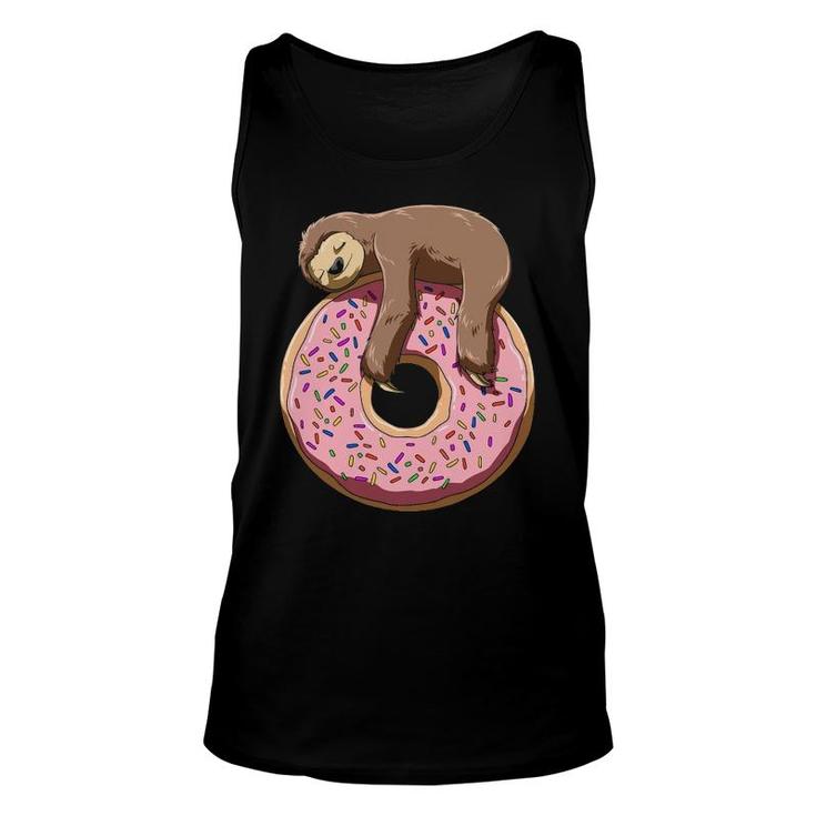 Donut Sloth Sleeping On A Donut Sloth Lovers Unisex Tank Top