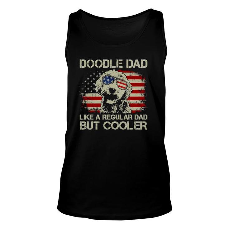 Doodle Dad Goldendoodle Regular Dad But Cooler American Flag Tank Top
