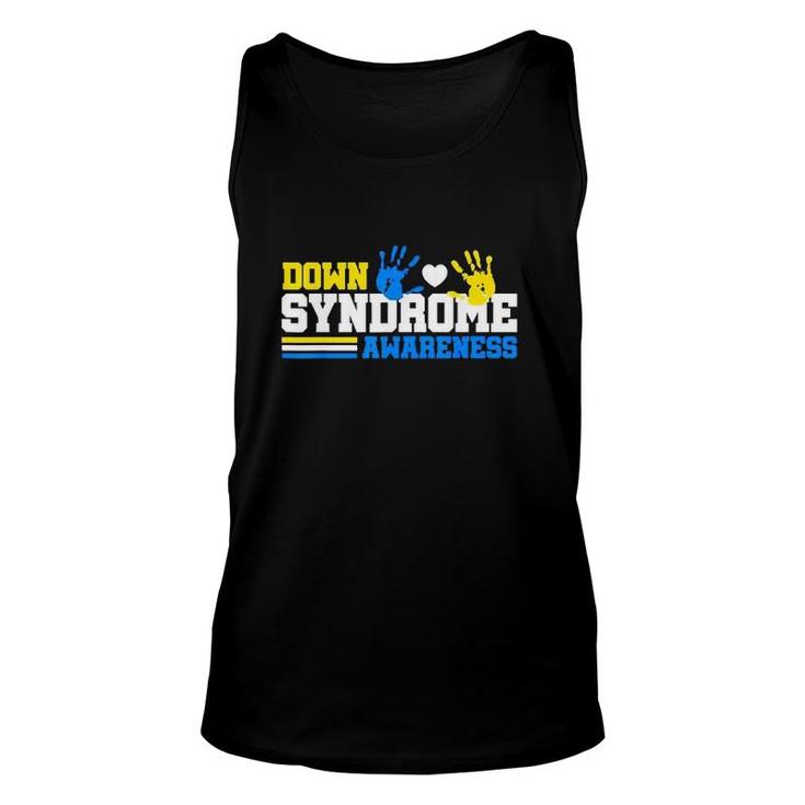 Down Syndrome Awareness Blue And Yellow Hands Unisex Tank Top