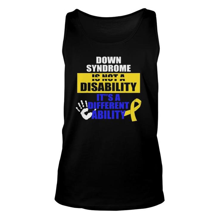 Down Syndrome Different Ability Awareness Unisex Tank Top