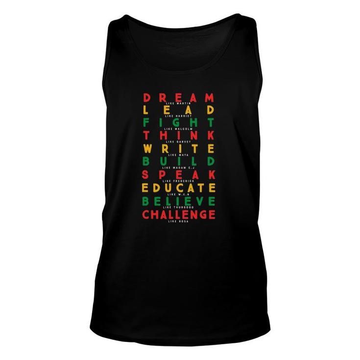 Dream Like Martin Black History African Proud Afro American Unisex Tank Top