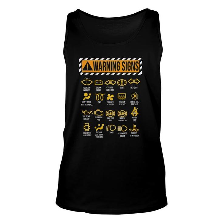 Driving Warning Signs 101 Auto Mechanic Driver Car Unisex Tank Top