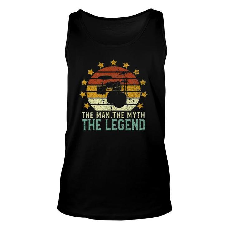Mens Drumming Dad The Man The Myth The Legend Drum & Drummer Tank Top